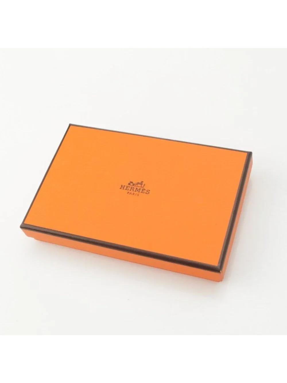 Hermes Calvi Verso Epsom Button Type Card Case Orange Celeste Bicolor